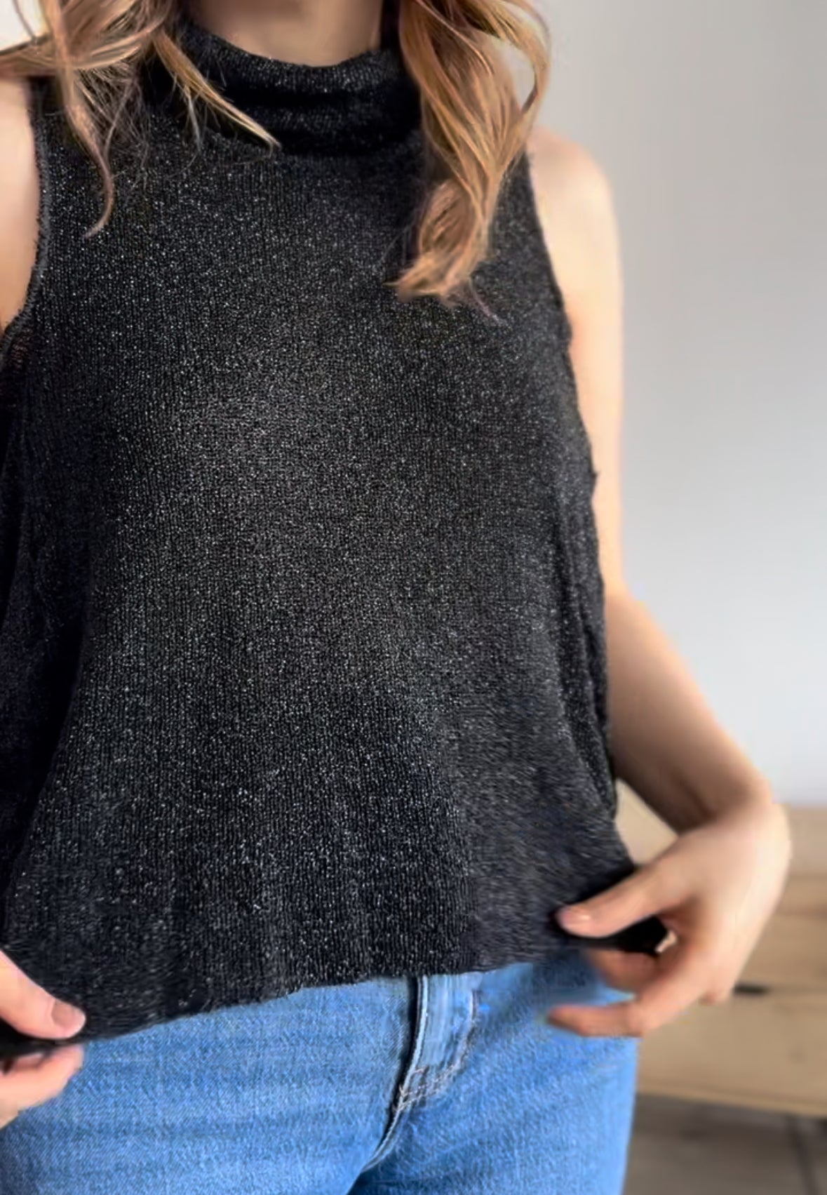 Blusa tejido brillante