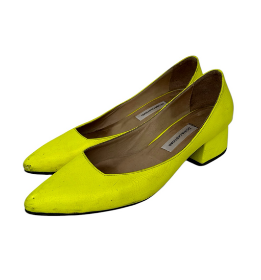 Midi heels en cuero