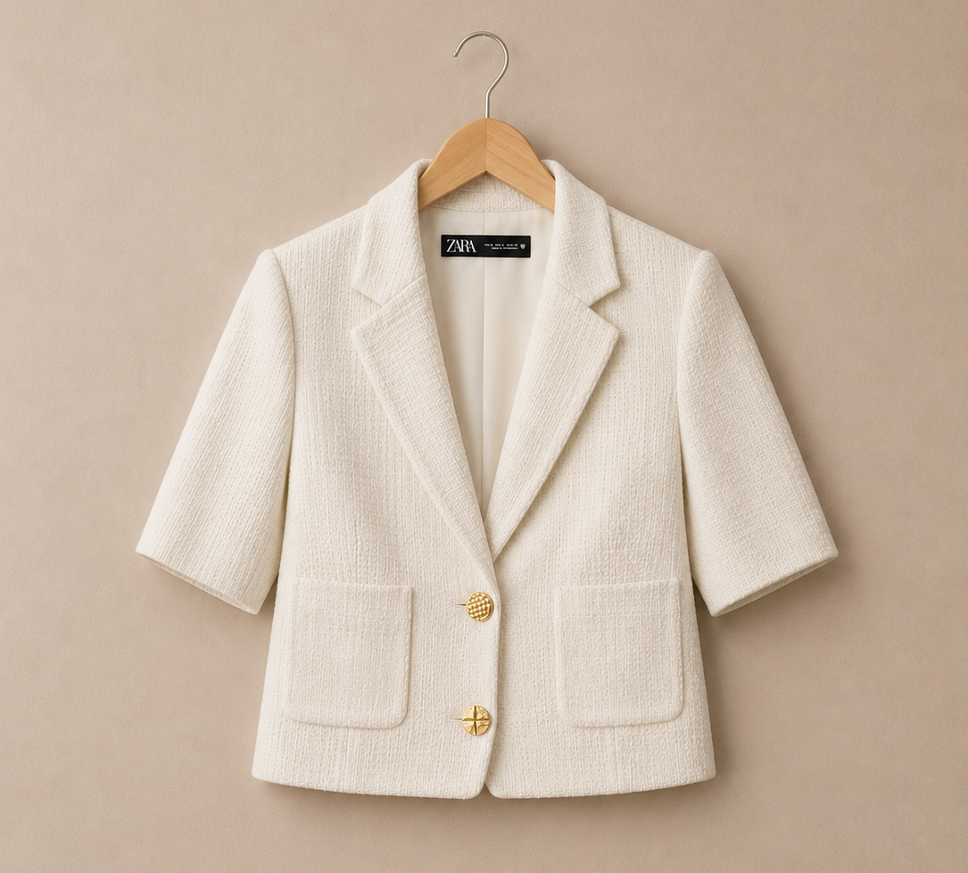 BLAZER CROP TWEED